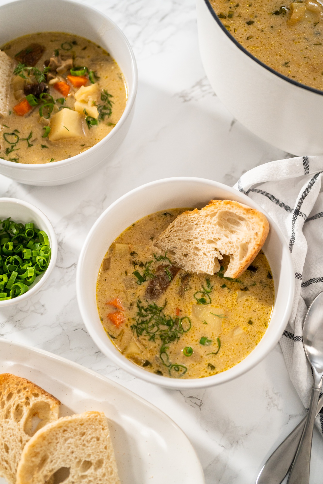 Creamy wild mushroom soup